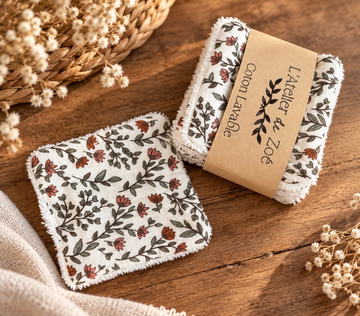 Coton lavable Bambou / Gaze de coton - Lot de 4