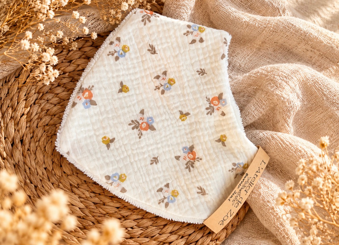 Bavoir Bambou / Gaze de coton - Petit Bouquet