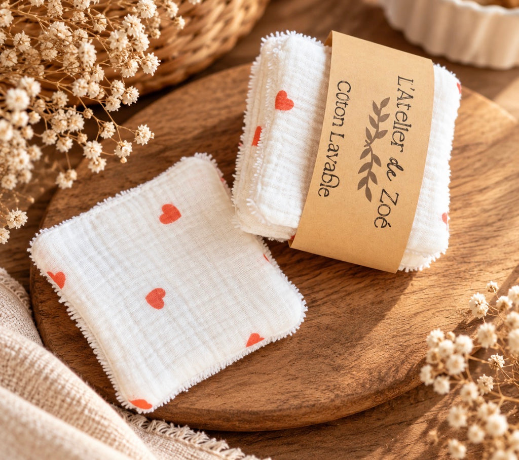 Coton lavable Bambou / Gaze de coton - Lot de 4