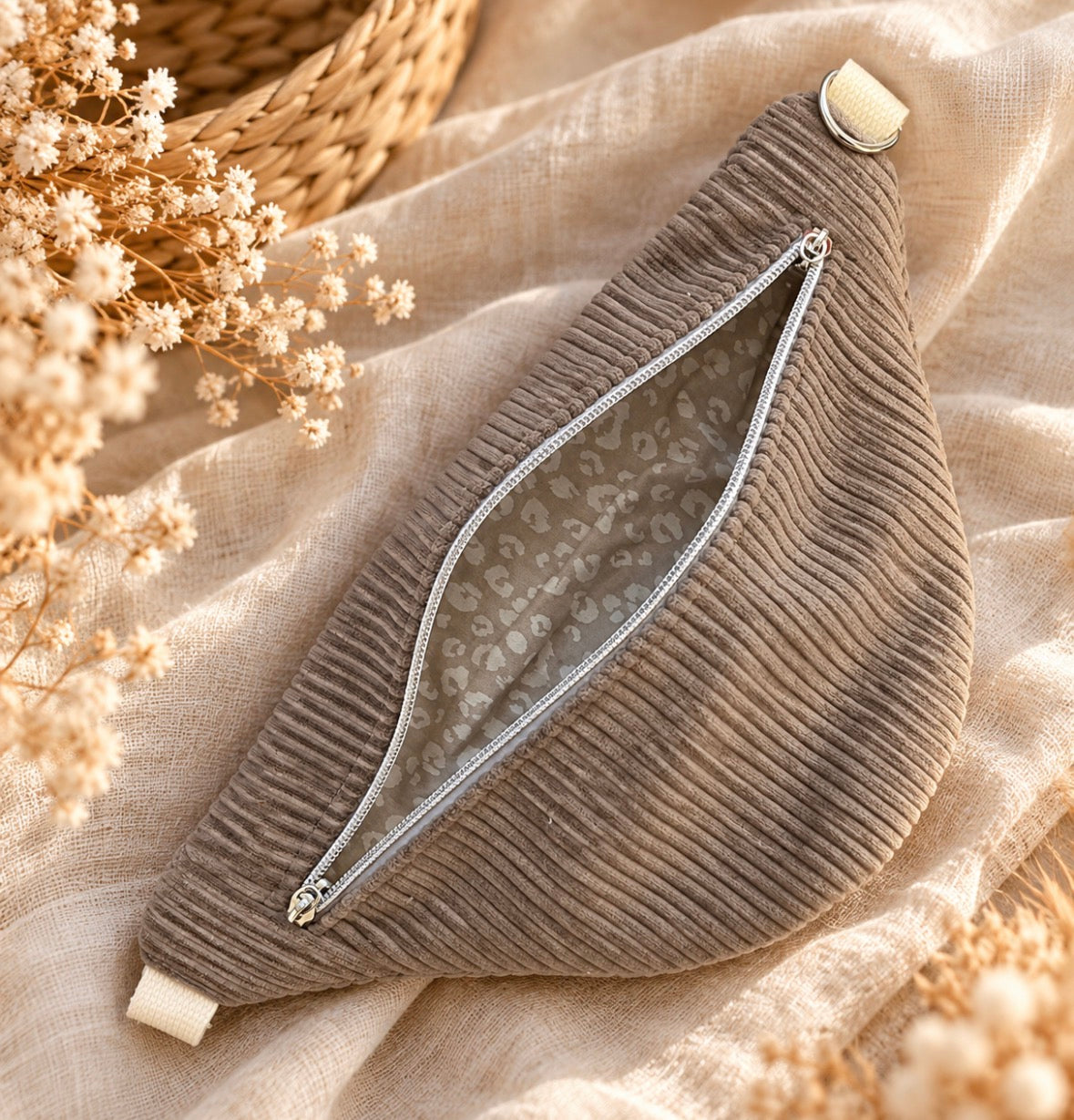 Sac Banane Velours Marrons glacés / Léopard