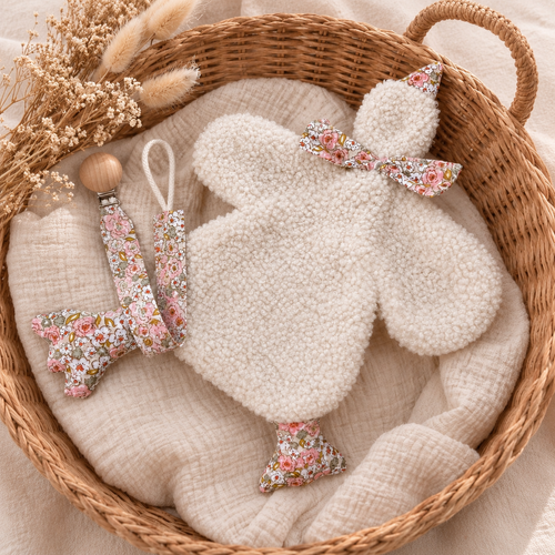 Attache-tétine fleurie - Collection « ONDINE »